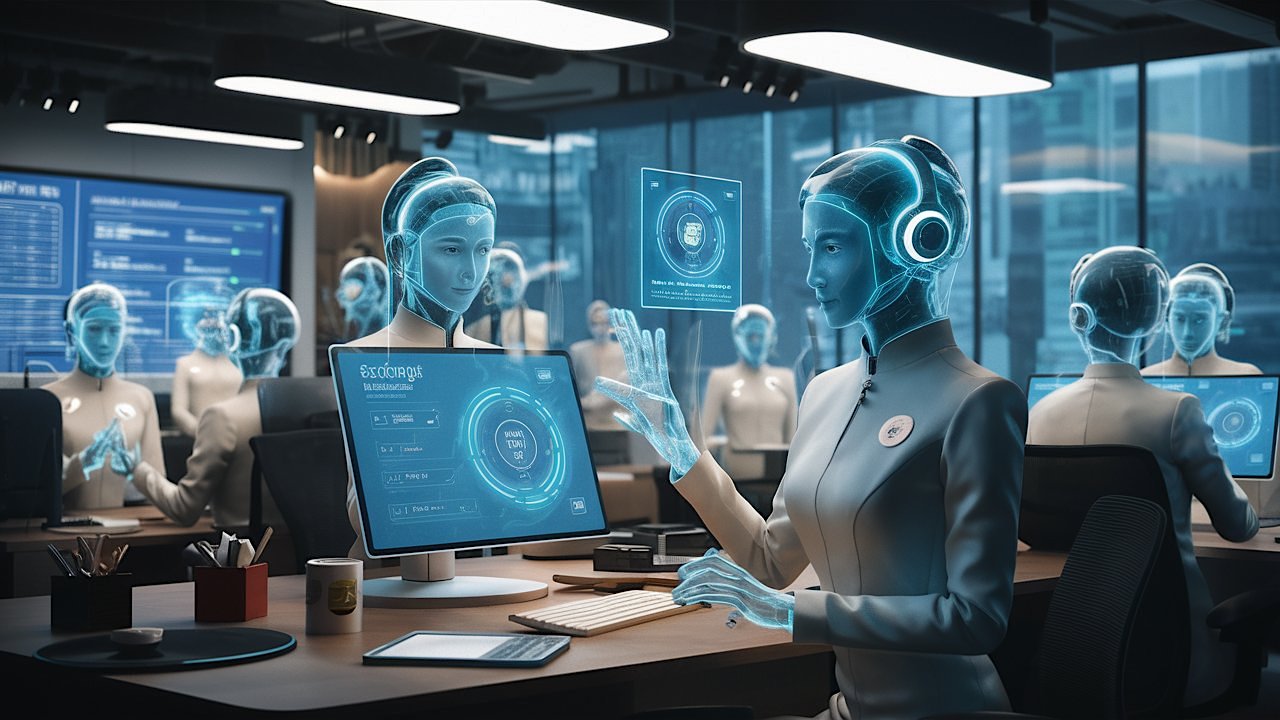 AI Contact Center Illustration
